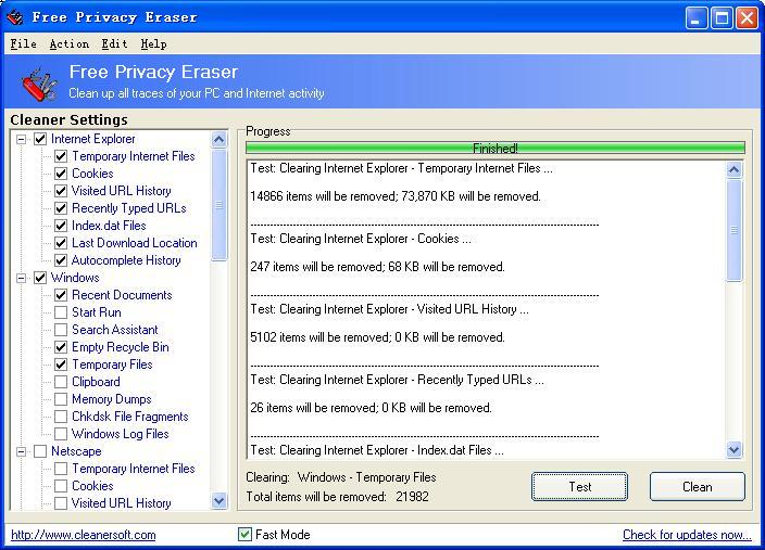 Internet Privacy Eraser screen shot