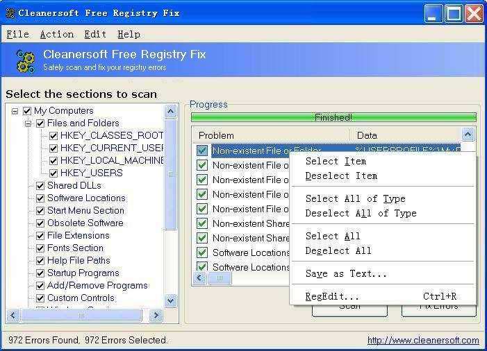 Cleanersoft Free Registry Fix 2.1 full